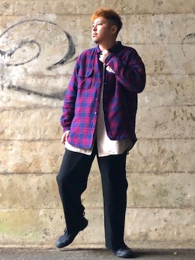 「中綿シャツ」｜Arukot:      さん（メンズ・177cm）の冬コーディネート