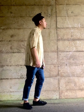「テーパードデニム」｜Arukot:      さん（メンズ・177cm）の夏コーディネート