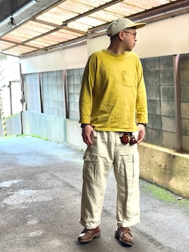 「Nigel Cabourn（ナイジェルケーボン）のアイテム」を使った、Arukot:      さん（メンズ・177cm）の夏コーディネート