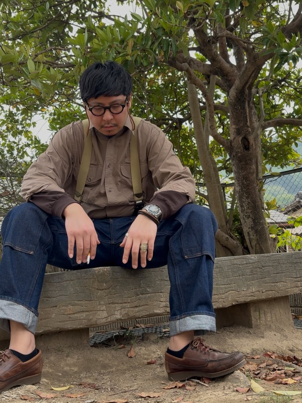 FILSONのサスペンダーを使った人気ファッションコーディネート