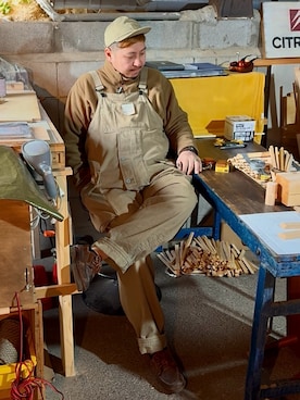 「アイテム（サロペット/オーバーオール）」を使った、Arukot:      さん（メンズ・177cm）の冬コーディネート