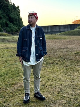 「アイテム（カバーオール）」を使った、Arukot:      さん（メンズ・177cm）の冬コーディネート