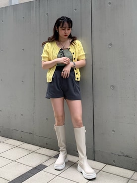 「キュロット」｜「アイテム（キャミソール）」を使った、KANONさん（レディース・158cm）の春コーディネート