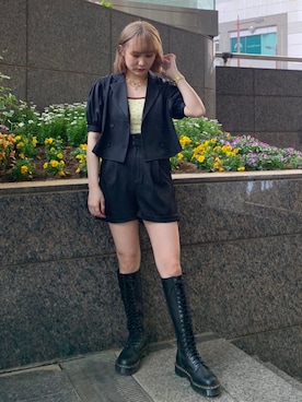 「ショーパン」｜「アイテム（アクセサリー）」を使った、KANONさん（レディース・158cm）の春コーディネート