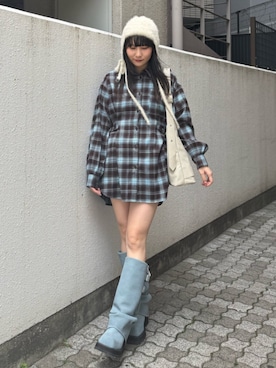 「秋のコーデ」｜「アイテム（ニットキャップ/ビーニー）」を使った、KANONさん（レディース・158cm）の夏コーディネート
