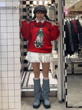 「アイテム（キャスケット）」を使った、KANONさん（レディース・158cm）の秋コーディネート