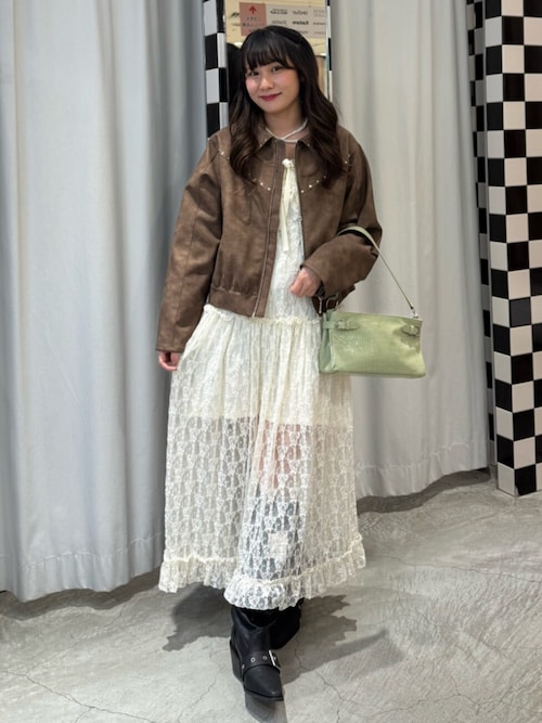 セール】ラッフルフリルレースロングワンピース 春服 オケージョン