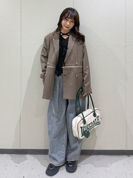 「jouetie（ジュエティ）のアイテム（デニムパンツ）」を使った、KANONさん（レディース・158cm）の秋コーディネート