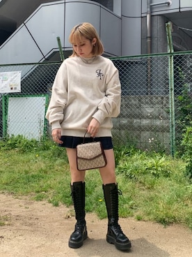 「キュロット」｜「アイテム（スウェット）」を使った、KANONさん（レディース・158cm）の秋コーディネート