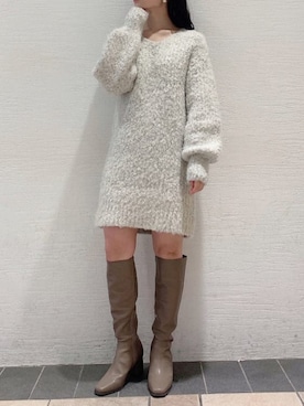 「消えそうな色コーデ」｜「アイテム（ブーツ）」を使った、mikako さん（レディース・153cm）の秋コーディネート