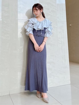 「#ブルー」｜mikako さん（レディース・153cm）の夏コーディネート