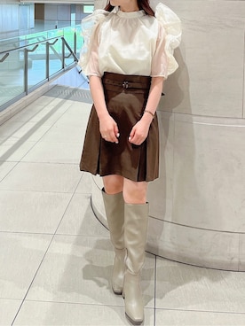 「消えそうな色コーデ」｜「アイテム（ブーツ）」を使った、mikako さん（レディース・153cm）の夏コーディネート