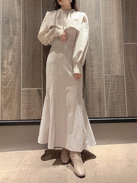 「消えそうな色コーデ」｜「アイテム（ブーツ）」を使った、mikako さん（レディース・153cm）の冬コーディネート