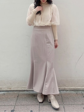 「消えそうな色コーデ」｜「アイテム（ブーツ）」を使った、mikako さん（レディース・153cm）の秋コーディネート