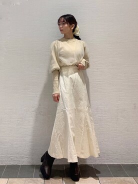 「消えそうな色コーデ」｜「アイテム（ブーツ）」を使った、mikako さん（レディース・153cm）の秋コーディネート