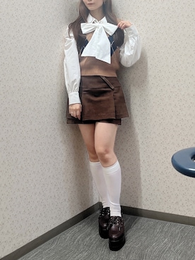 「ボウタイ」｜mikako さん（レディース・153cm）の秋コーディネート