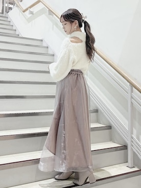 「消えそうな色コーデ」｜「アイテム（ブーツ）」を使った、mikako さん（レディース・153cm）の秋コーディネート