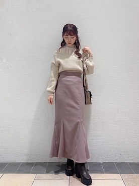 「消えそうな色コーデ」｜「アイテム（ブーツ）」を使った、mikako さん（レディース・153cm）の冬コーディネート