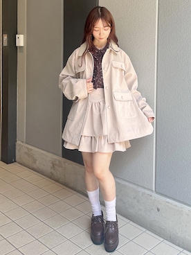 「アイテム（ブルゾン）」を使った、mikako さん（レディース・153cm）の秋コーディネート