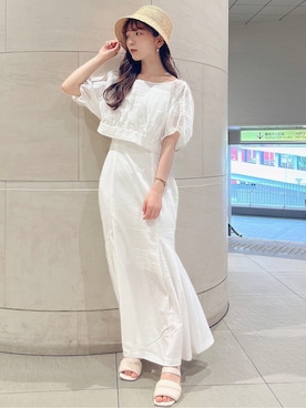 「消えそうな色コーデ」｜「アイテム（ワンピース/ドレス）」を使った、mikako さん（レディース・153cm）の夏コーディネート