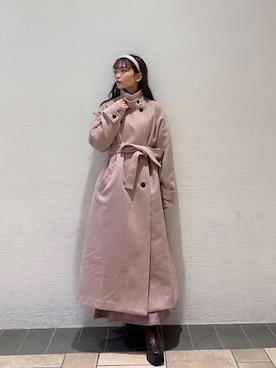 「アイテム（その他アウター、ピンク系）」を使った、mikako さん（レディース・153cm）の秋コーディネート