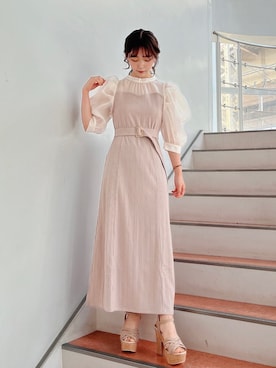 「消えそうな色コーデ」｜「アイテム（ワンピース/ドレス）」を使った、mikako さん（レディース・153cm）の春コーディネート