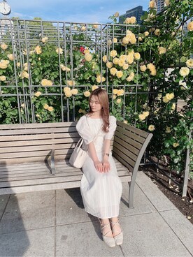 「消えそうな色コーデ」｜「アイテム（ワンピース/ドレス）」を使った、mikako さん（レディース・153cm）の春コーディネート