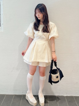 「淡色」｜mikako さん（レディース・154cm）の夏コーディネート
