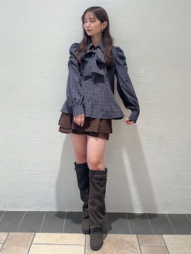 「秋」｜「アイテム（ブーツ）」を使った、mikako さん（レディース・153cm）の秋コーディネート