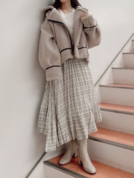 「ダズリン」｜「アイテム（ブルゾン）」を使った、mikako さん（レディース・153cm）の秋コーディネート
