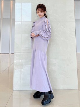「消えそうな色コーデ」｜「アイテム（ブーツ）」を使った、mikako さん（レディース・153cm）の夏コーディネート