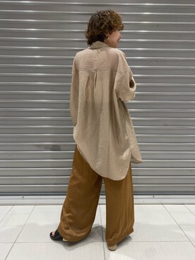 「Ungrid（アングリッド）のジュートヒールサンダル（サンダル）」を使った、岸本安純さん（レディース・152cm）の春コーディネート