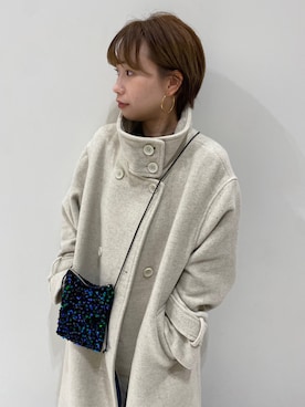 「Ungrid（アングリッド）のアイテム（その他アウター）」を使った、岸本安純さん（レディース・152cm）の冬コーディネート