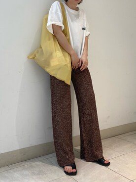 「Ungrid（アングリッド）のジュートヒールサンダル（サンダル）」を使った、岸本安純さん（レディース・152cm）の春コーディネート