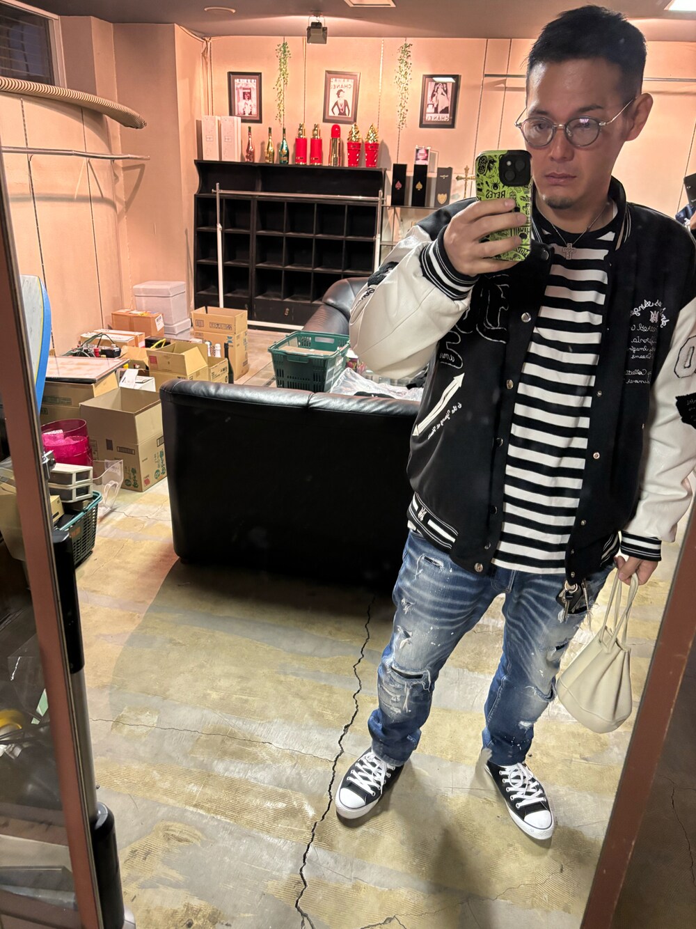 関税・送料込】AMIRI イーグル バーシティ ボンバージャケット