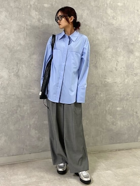 「アイテム（ローファー、シルバー系）」を使った、kasumiさん（レディース・156cm）の夏コーディネート