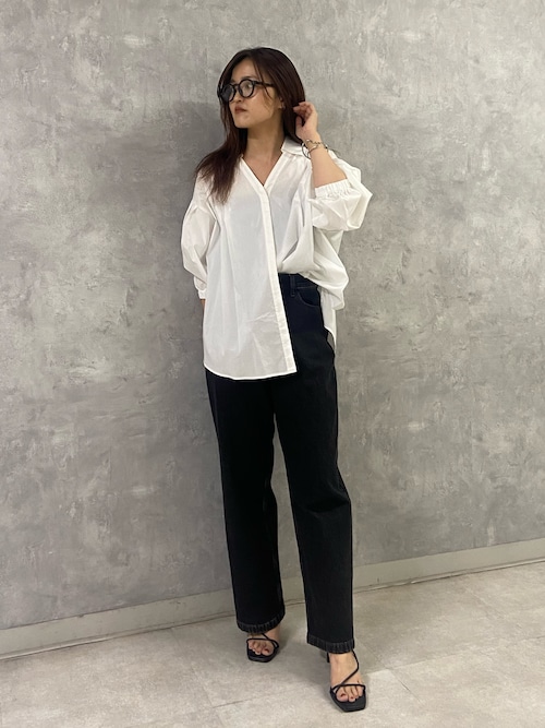 ELENDEEK ブラウス シャツ スキッパーボリュームスリーブ