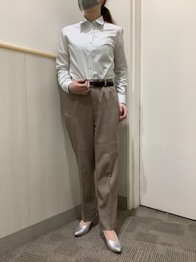「アイテム（ビジネスシャツ）」を使った、BRICK HOUSE by Tokyo Shirts 筑紫野イオンモール店さん（レディース・162cm）の秋コーディネート