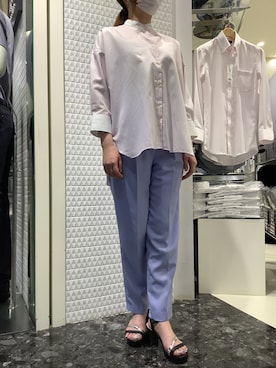 「NATURAL BEAUTY BASIC（ナチュラルビューティーベーシック）のアイテム（その他パンツ）」を使った、BRICK HOUSE by Tokyo Shirts 筑紫野イオンモール店さん（レディース・162cm）の夏コーディネート