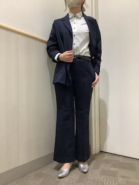 「アイテム（ビジネスシャツ）」を使った、BRICK HOUSE by Tokyo Shirts 筑紫野イオンモール店さん（レディース・162cm）の冬コーディネート