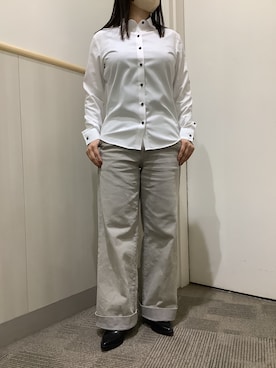 「アイテム（ビジネスシャツ）」を使った、BRICK HOUSE by Tokyo Shirts 筑紫野イオンモール店さん（レディース・152cm）の秋コーディネート