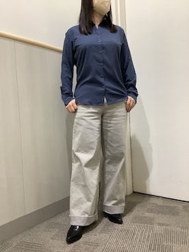 「アイテム（ビジネスシャツ）」を使った、BRICK HOUSE by Tokyo Shirts 筑紫野イオンモール店さん（レディース・152cm）の秋コーディネート