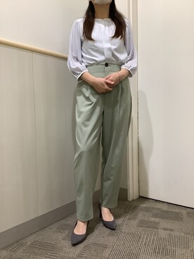 「アイテム（シャツ/ブラウス、シルバー系）」を使った、BRICK HOUSE by Tokyo Shirts 筑紫野イオンモール店さん（レディース・162cm）の春コーディネート