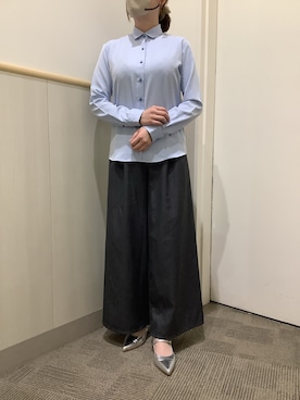 「アイテム（ビジネスシャツ）」を使った、BRICK HOUSE by Tokyo Shirts 筑紫野イオンモール店さん（レディース・162cm）の秋コーディネート
