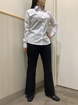 「アイテム（ビジネスシャツ）」を使った、BRICK HOUSE by Tokyo Shirts 筑紫野イオンモール店さん（レディース・152cm）の秋コーディネート