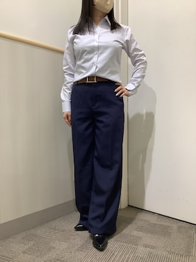 「アイテム（ビジネスシャツ）」を使った、BRICK HOUSE by Tokyo Shirts 筑紫野イオンモール店さん（レディース・152cm）の秋コーディネート