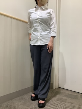「アイテム（ビジネスシャツ）」を使った、BRICK HOUSE by Tokyo Shirts 筑紫野イオンモール店さん（レディース・152cm）の夏コーディネート