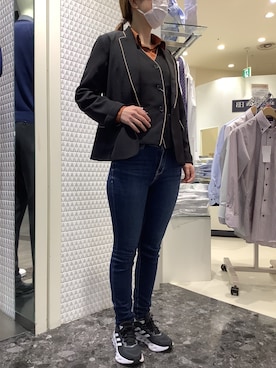 「アイテム（ビジネスシャツ）」を使った、BRICK HOUSE by Tokyo Shirts 筑紫野イオンモール店さん（レディース・160cm）の冬コーディネート