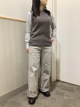 「アイテム（ビジネスシャツ）」を使った、BRICK HOUSE by Tokyo Shirts 筑紫野イオンモール店さん（レディース・152cm）の秋コーディネート