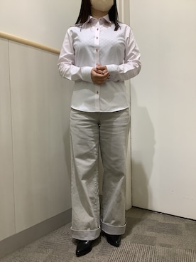 「アイテム（ビジネスシャツ）」を使った、BRICK HOUSE by Tokyo Shirts 筑紫野イオンモール店さん（レディース・152cm）の秋コーディネート